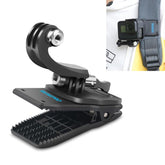 RUIGPRO 360-Grad-Drehung, J-Typ-Rucksack-Rec-Mounts, Clip-Klemmhalterung mit Schraube für GoPro HERO9 Black / HERO8 Black /HERO7 /6 /5, DJI Osmo Action, Xiaoyi und andere Action-Kameras